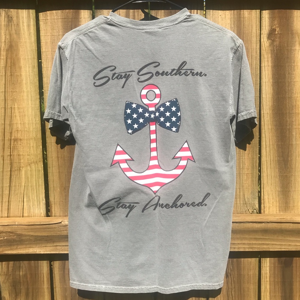 Stay Southern Stay Anchored Tee | S | Olive